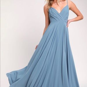 Lulus all about love maxi slate blue M